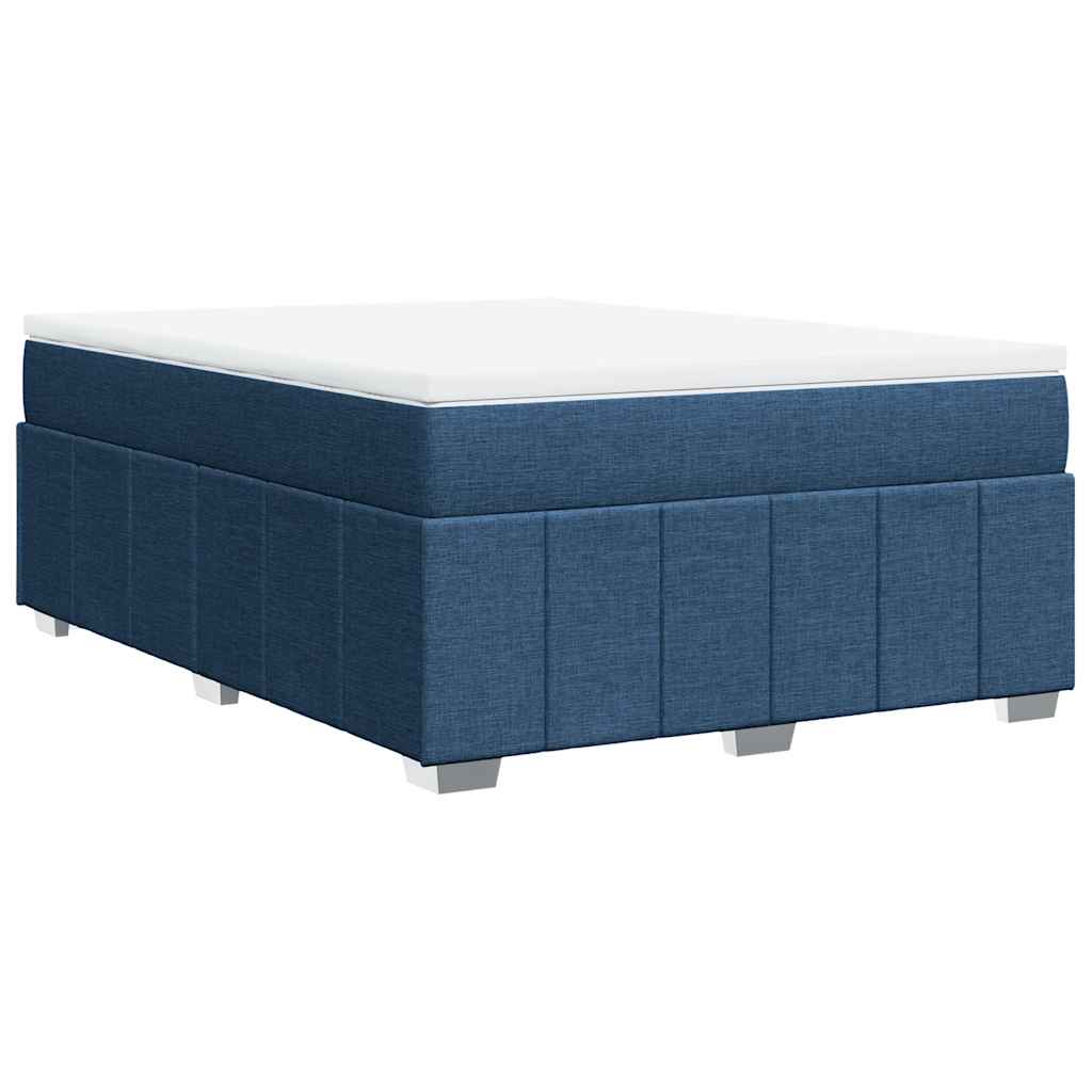 Boxspringbett mit Matratze Blau 140x190 cm Stoff