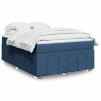 Boxspringbett mit Matratze Blau 140x190 cm Stoff