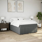 Boxspringbett mit Matratze Dunkelgrau 140x200 cm Stoff