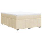 Boxspringbett mit Matratze Creme 160x200 cm Stoff