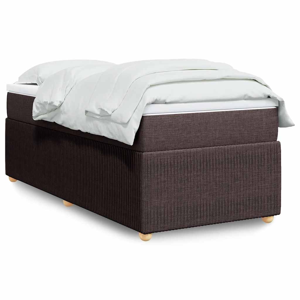 Boxspringbett mit Matratze Dunkelbraun 80x200 cm Stoff