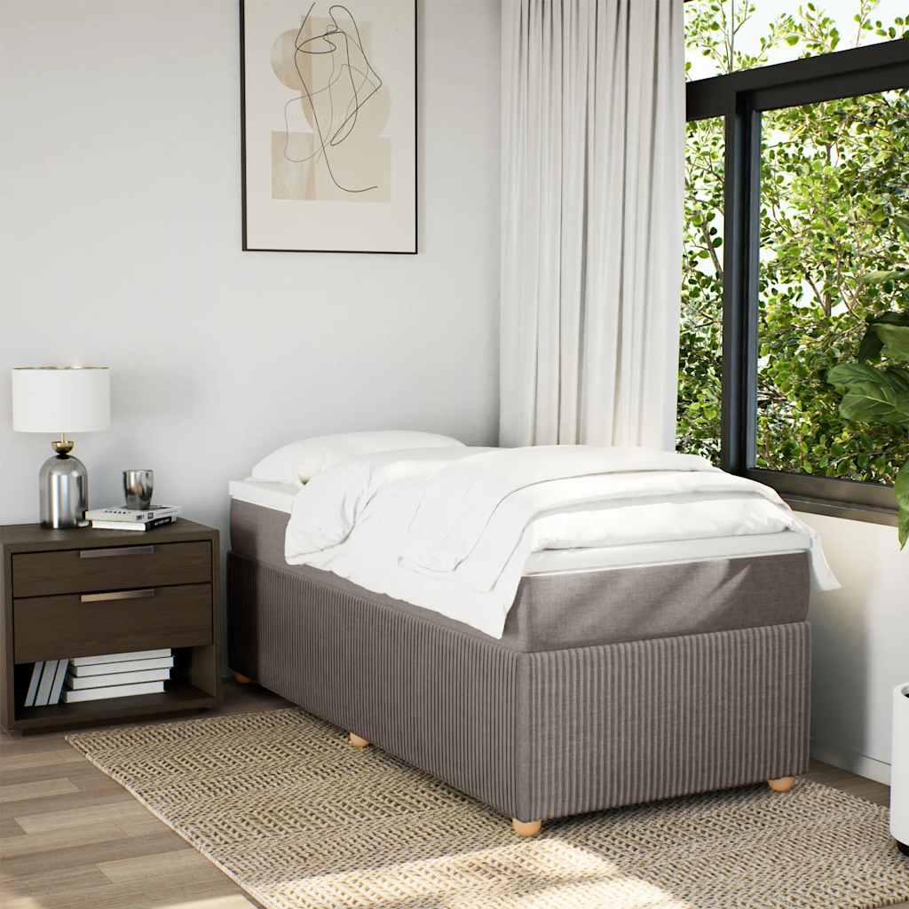 Boxspringbett mit Matratze Taupe 80x200 cm Stoff