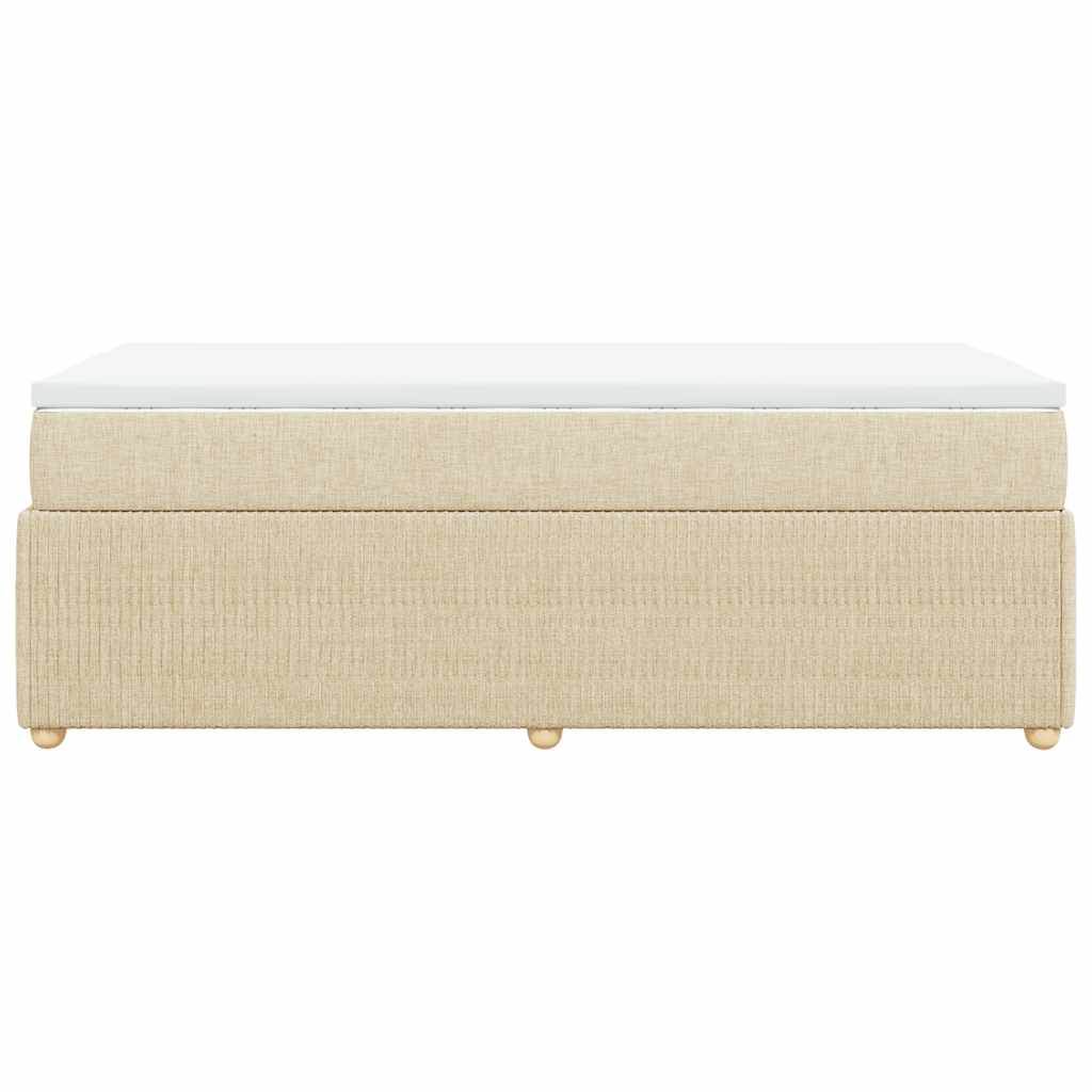 Boxspringbett mit Matratze Creme 90x190 cm Stoff