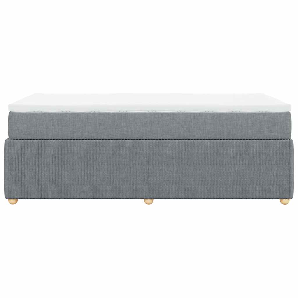 Boxspringbett mit Matratze Hellgrau 90x200 cm Stoff