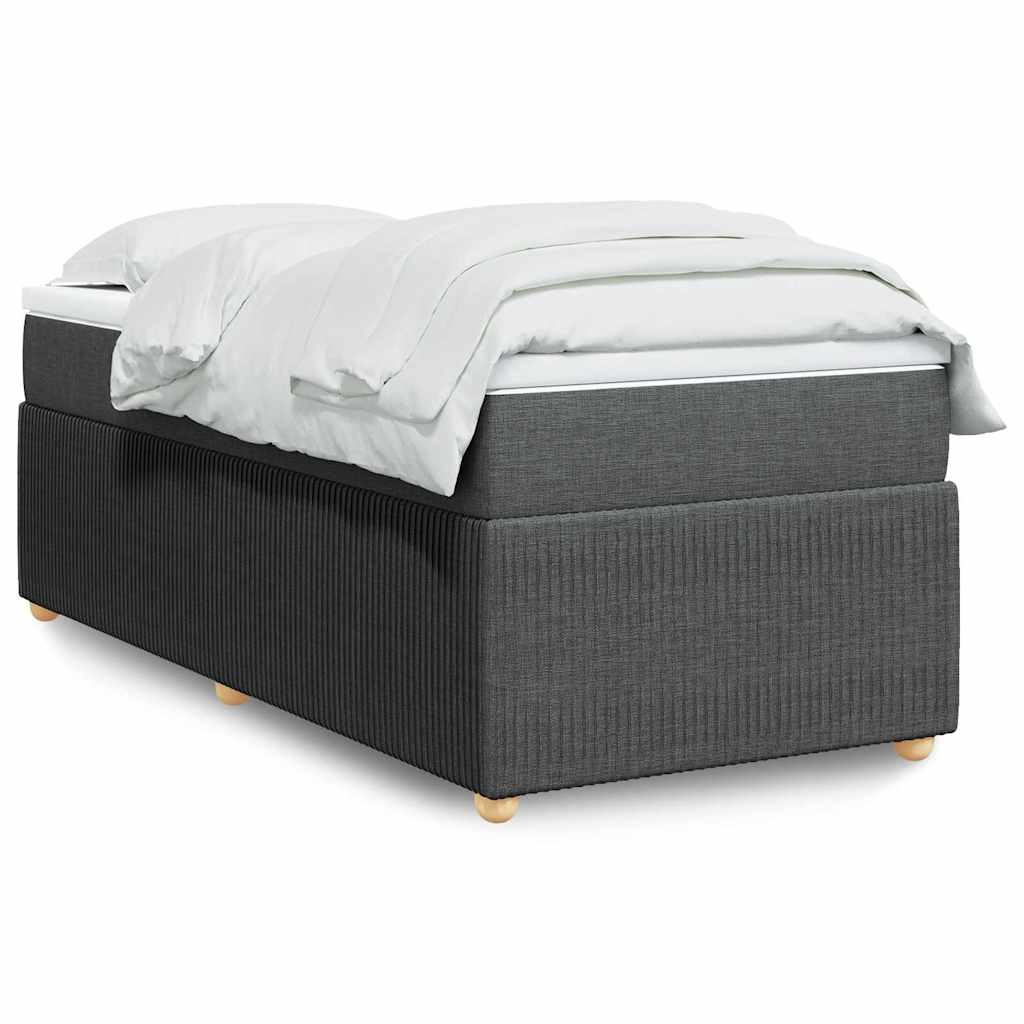 Boxspringbett mit Matratze Dunkelgrau 100x200 cm Stoff