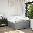 Boxspringbett mit Matratze Hellgrau 120x190 cm Stoff