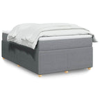 Boxspringbett mit Matratze Hellgrau 120x190 cm Stoff
