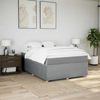 Boxspringbett mit Matratze Hellgrau 140x190 cm Stoff