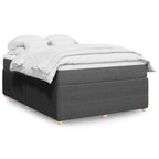 Boxspringbett mit Matratze Dunkelgrau 140x190 cm Stoff