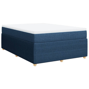 Boxspringbett mit Matratze Blau 140x190 cm Stoff