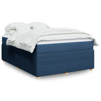 Boxspringbett mit Matratze Blau 140x190 cm Stoff