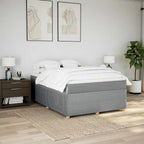Boxspringbett mit Matratze Hellgrau 140x200 cm Stoff