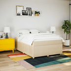 Boxspringbett mit Matratze Creme 160x200 cm Stoff