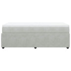 Boxspringbett mit Matratze Hellgrau 80x200 cm Samt