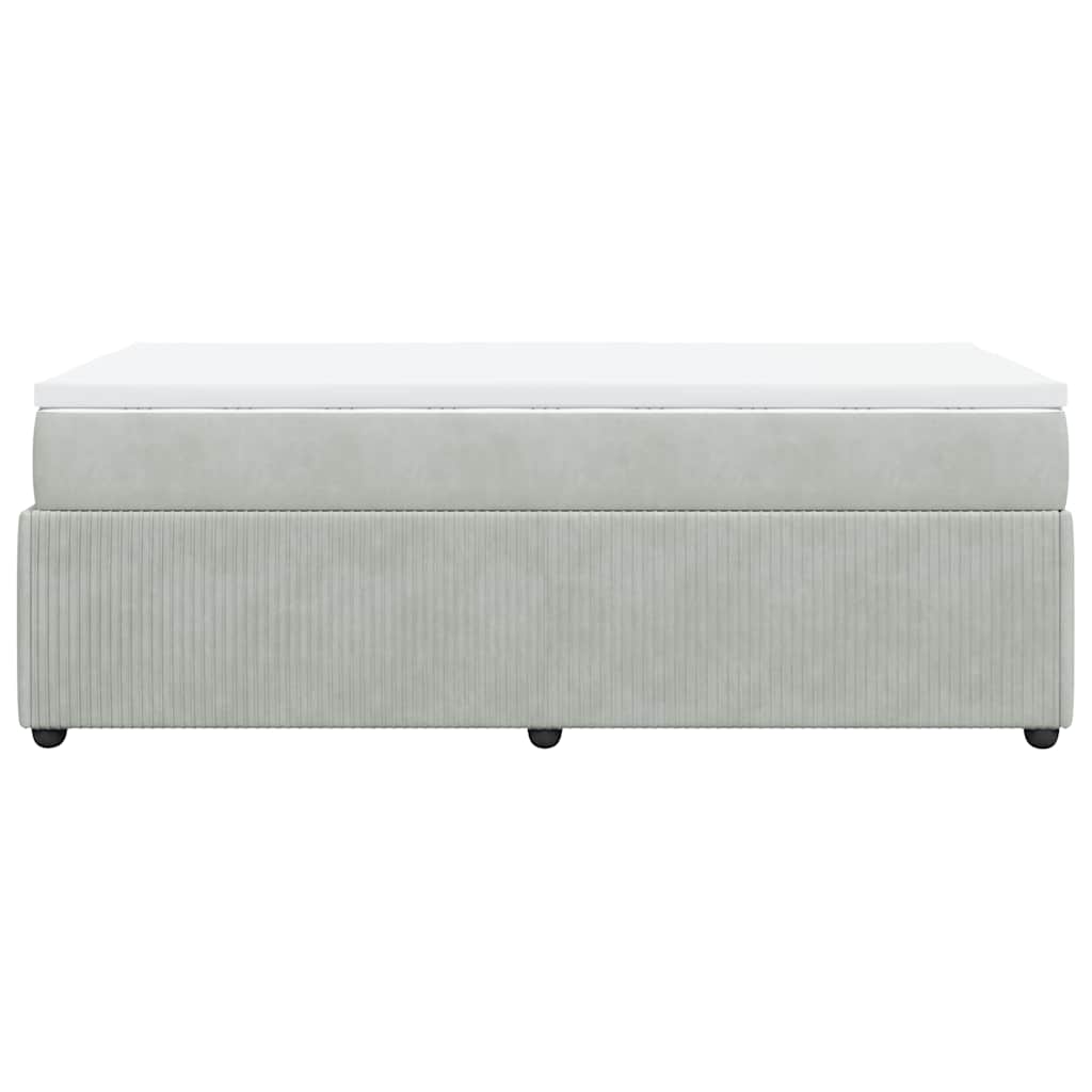 Boxspringbett mit Matratze Hellgrau 80x200 cm Samt