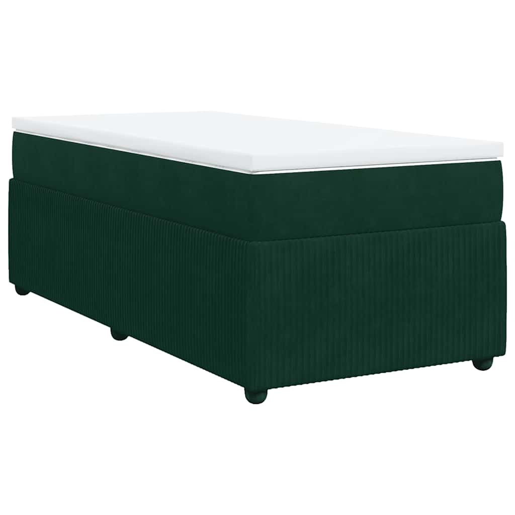 Boxspringbett mit Matratze Dunkelgrün 80x200 cm Samt