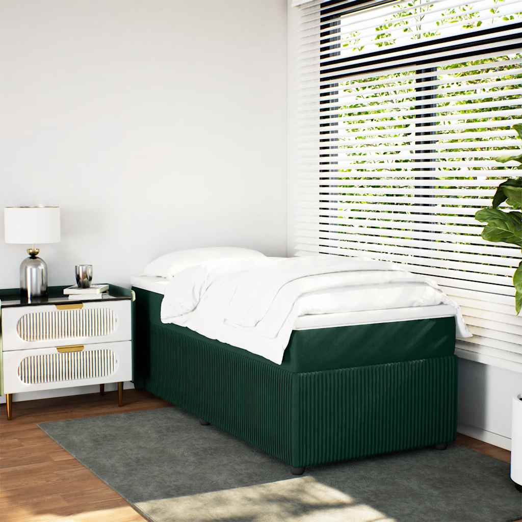 Boxspringbett mit Matratze Dunkelgrün 80x200 cm Samt