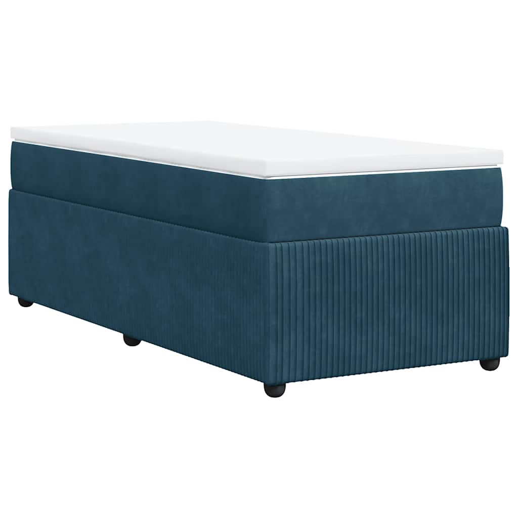 Boxspringbett mit Matratze Dunkelblau 80x200 cm Samt
