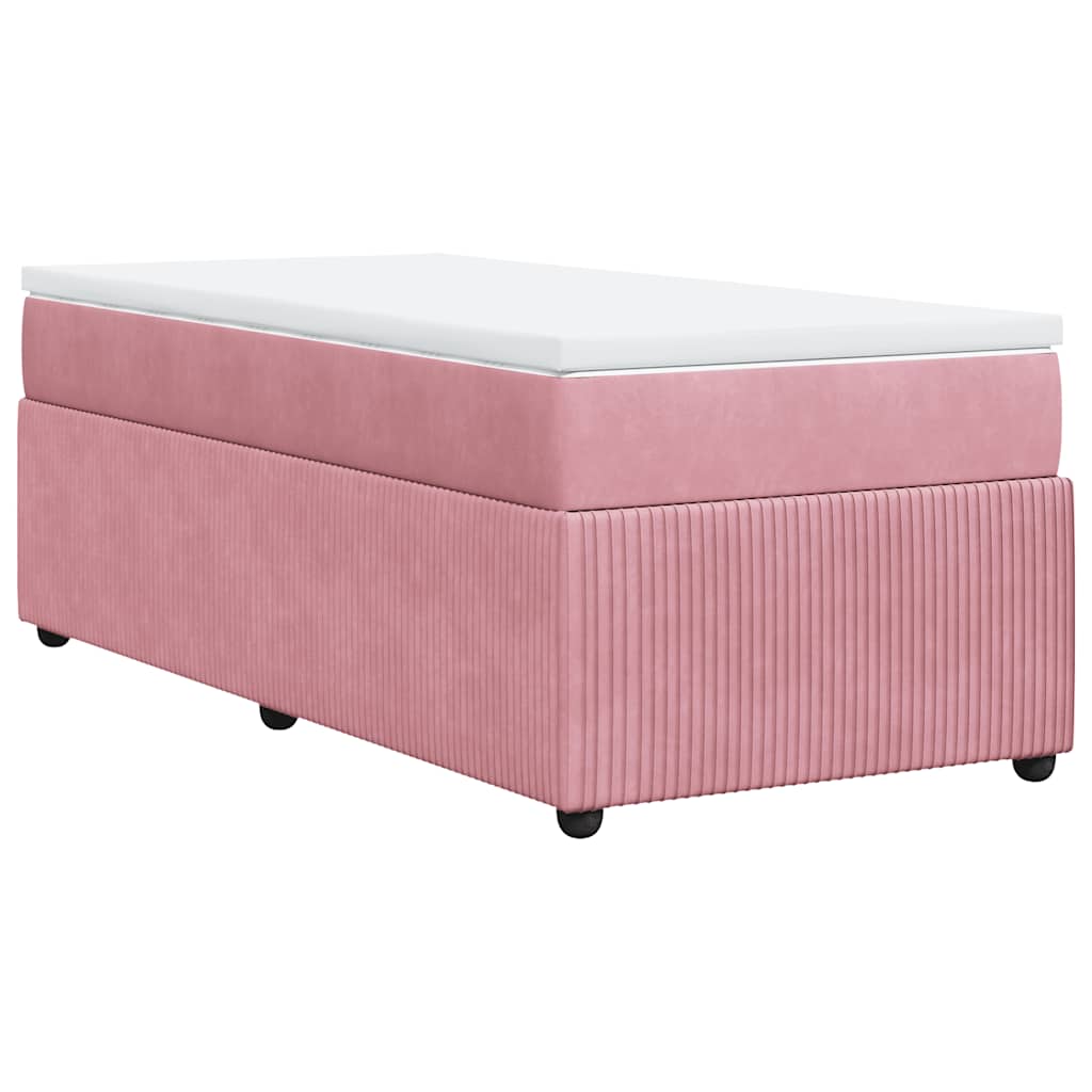 Boxspringbett mit Matratze Rosa 80x200 cm Samt
