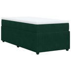 Boxspringbett mit Matratze Dunkelgrün 90x190 cm Samt