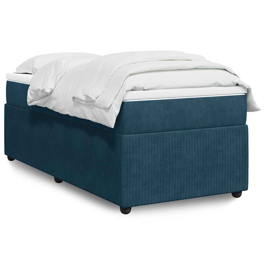 Boxspringbett mit Matratze Dunkelblau 90x200 cm Samt