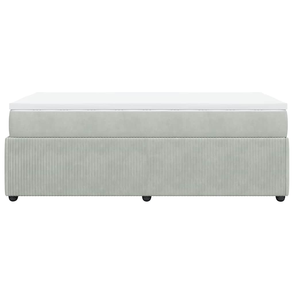 Boxspringbett mit Matratze Hellgrau 100x200 cm Samt