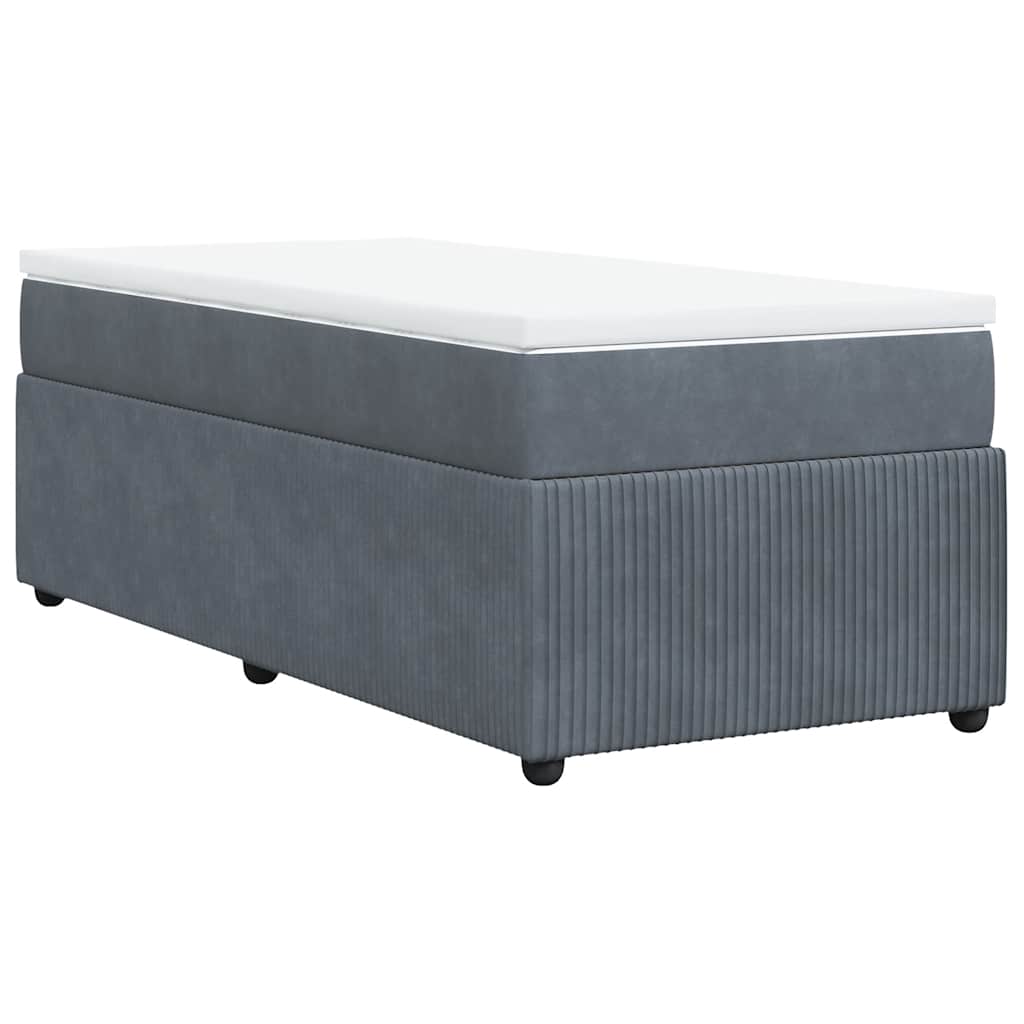 Boxspringbett mit Matratze Dunkelgrau 100x200 cm Samt