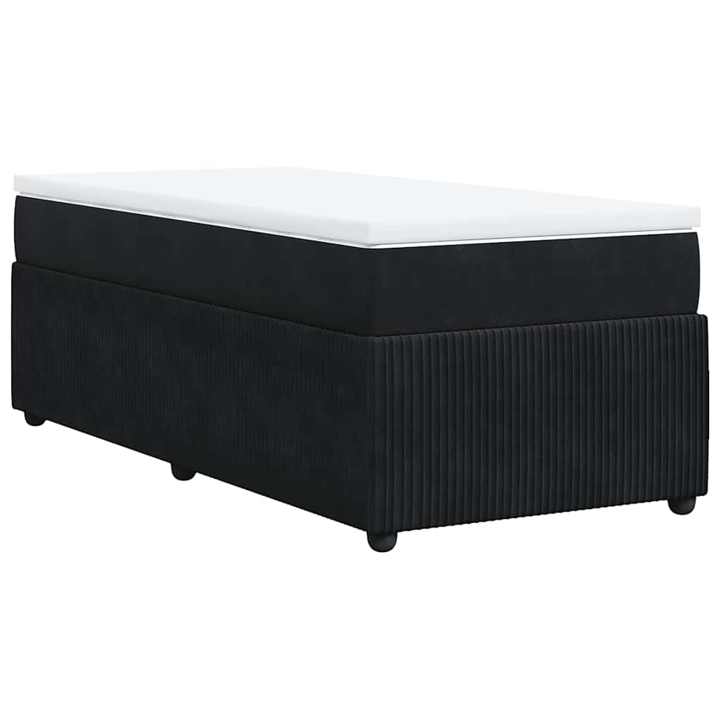 Boxspringbett mit Matratze Schwarz 100x200 cm Samt