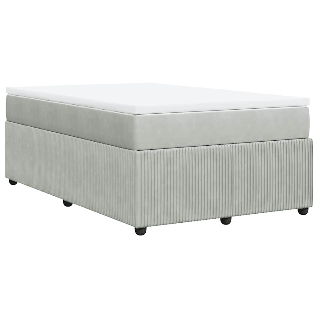 Boxspringbett mit Matratze Hellgrau 120x190 cm Samt