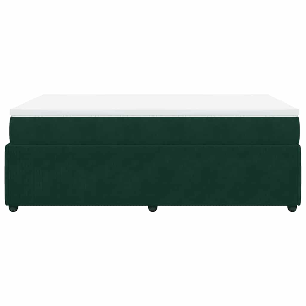 Boxspringbett mit Matratze Dunkelgrün 120x190 cm Samt