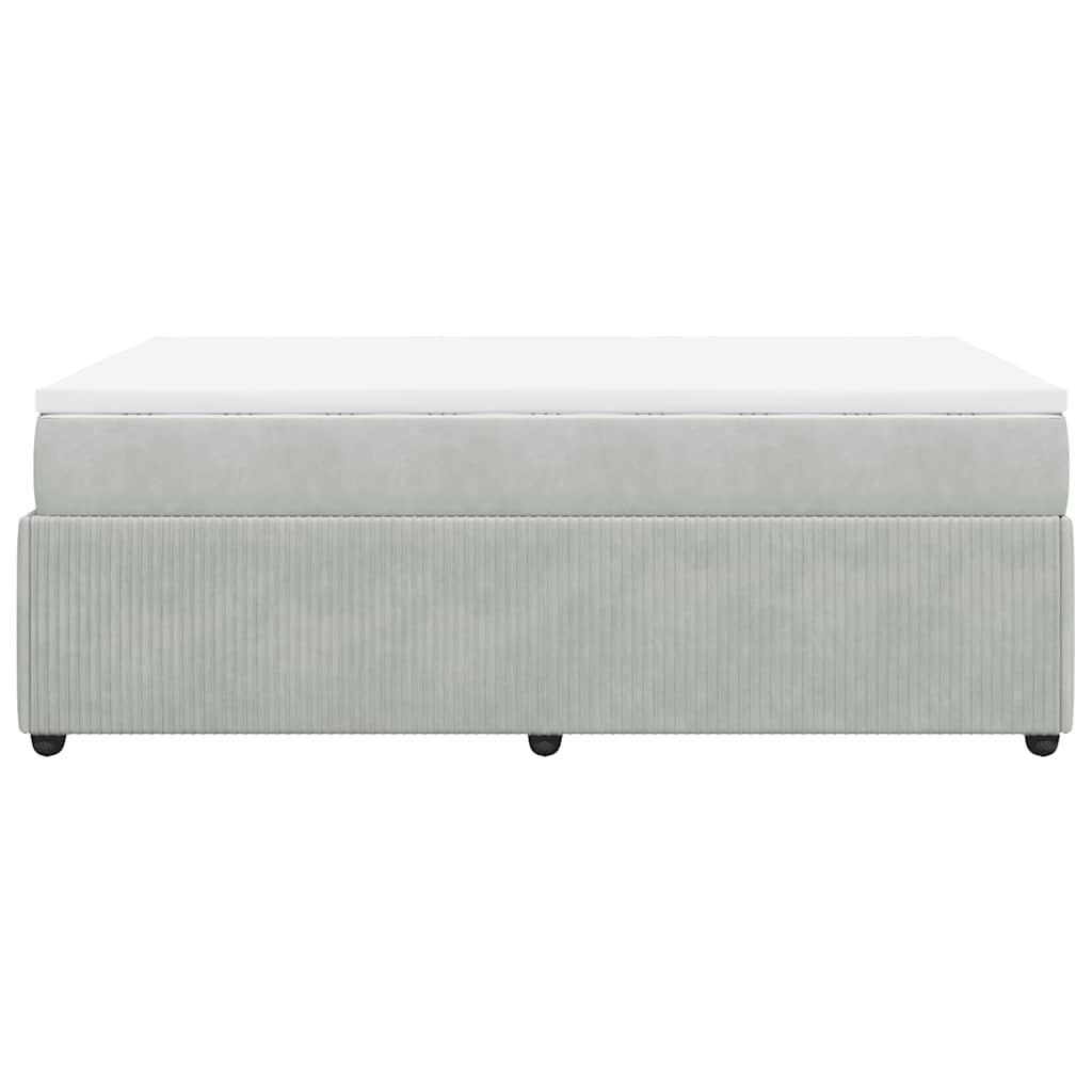 Boxspringbett mit Matratze Hellgrau 120x200 cm Samt
