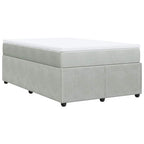 Boxspringbett mit Matratze Hellgrau 120x200 cm Samt