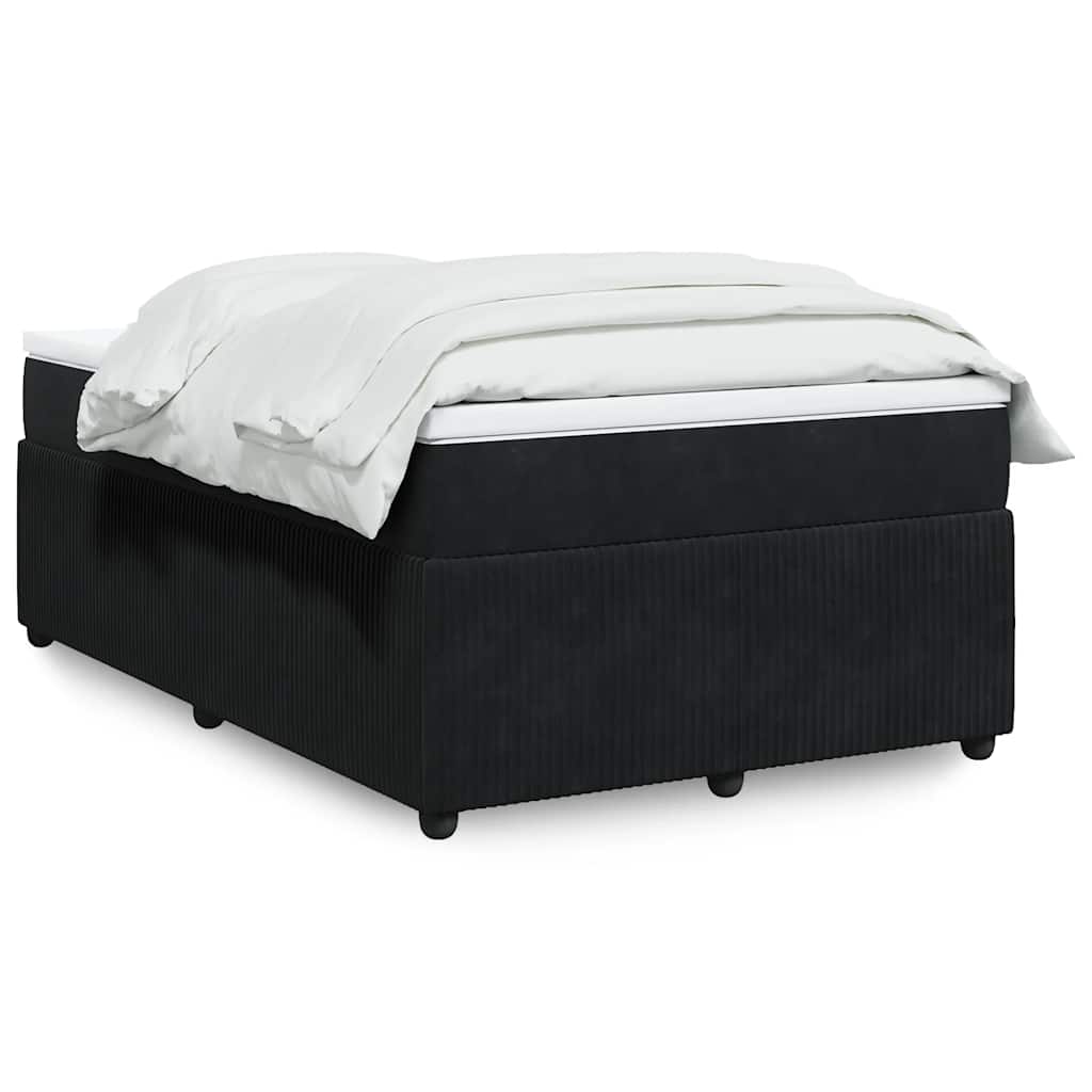 Boxspringbett mit Matratze Schwarz 120x200 cm Samt