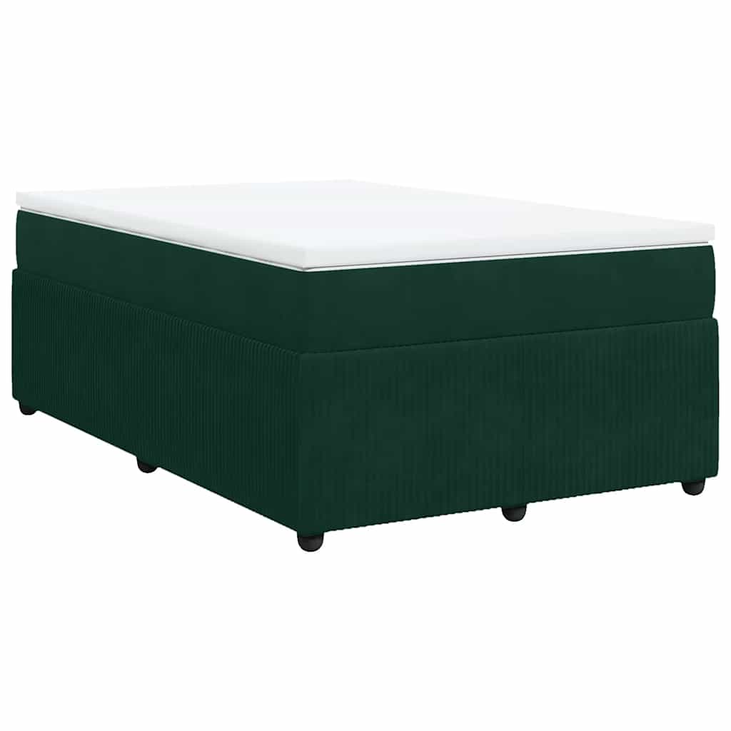 Boxspringbett mit Matratze Dunkelgrün 120x200 cm Samt