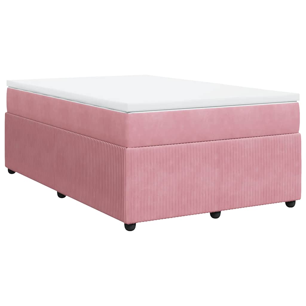 Boxspringbett mit Matratze Rosa 120x200 cm Samt