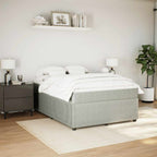 Boxspringbett mit Matratze Hellgrau 140x190 cm Samt