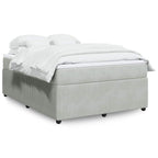 Boxspringbett mit Matratze Hellgrau 140x190 cm Samt