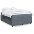 Boxspringbett mit Matratze Dunkelgrau 140x190 cm Samt