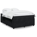 Boxspringbett mit Matratze Schwarz 140x190 cm Samt