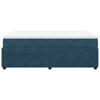 Boxspringbett mit Matratze Dunkelblau 140x190 cm Samt
