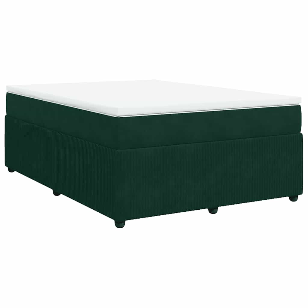 Boxspringbett mit Matratze Dunkelgrün 140x200 cm Samt