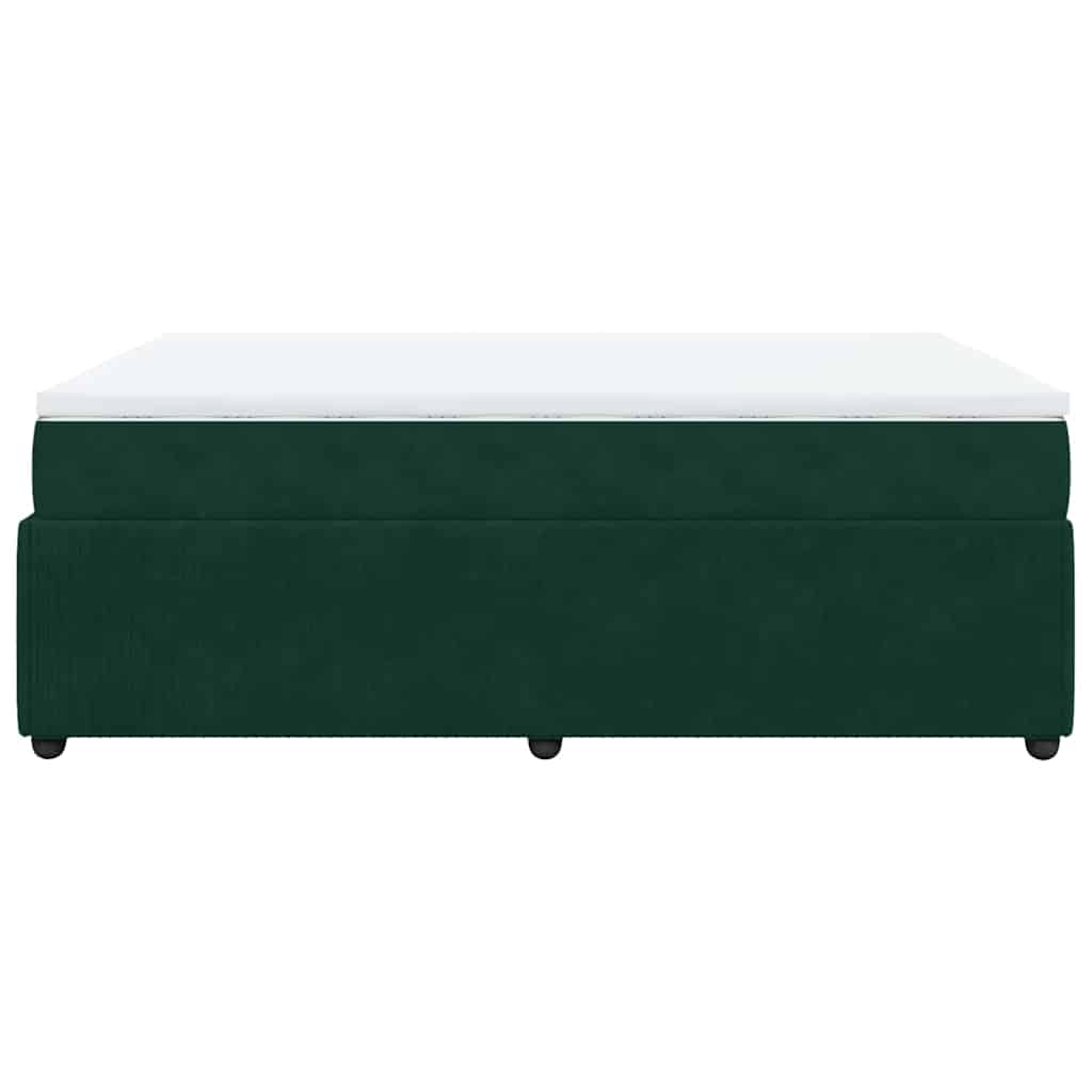 Boxspringbett mit Matratze Dunkelgrün 140x200 cm Samt