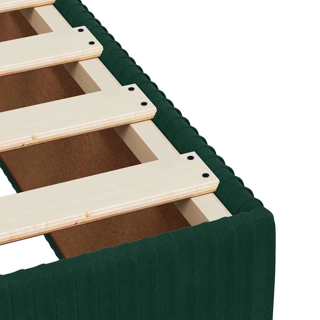 Boxspringbett mit Matratze Dunkelgrün 160x200 cm Samt
