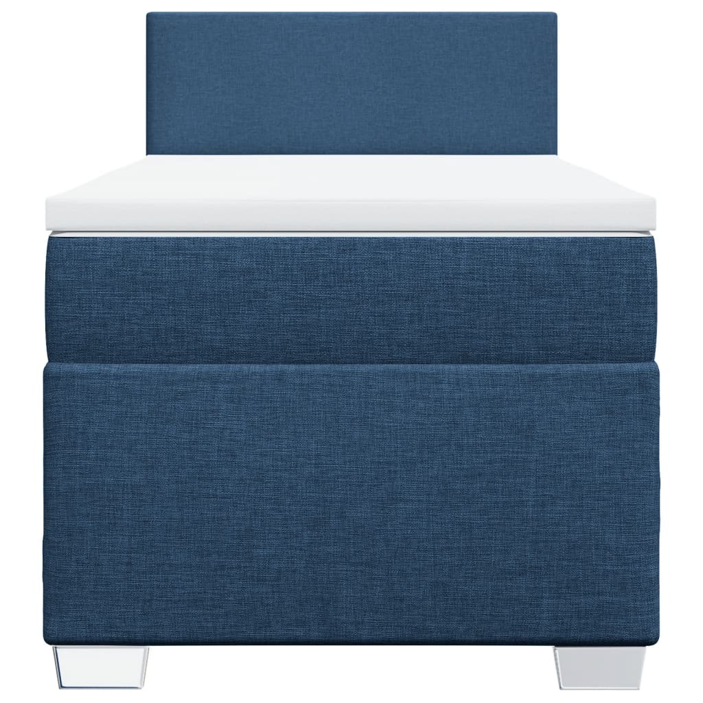 Boxspringbett mit Matratze Blau 90x190 cm Stoff