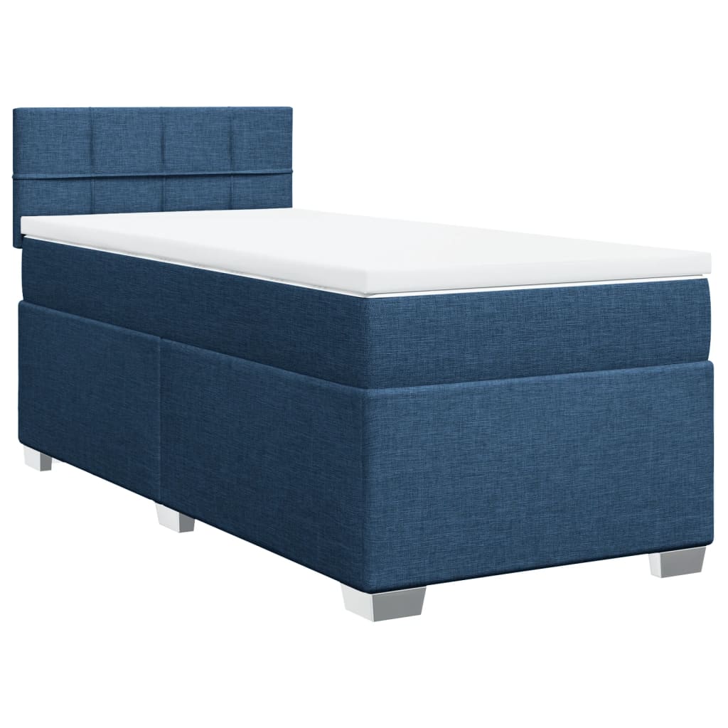 Boxspringbett mit Matratze Blau 90x190 cm Stoff