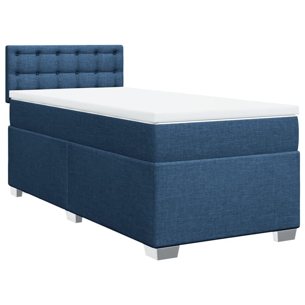 Boxspringbett mit Matratze Blau 90x190 cm Stoff