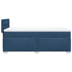 Boxspringbett mit Matratze Blau 90x190 cm Stoff