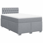 Boxspringbett mit Matratze Hellgrau 120x190 cm Stoff