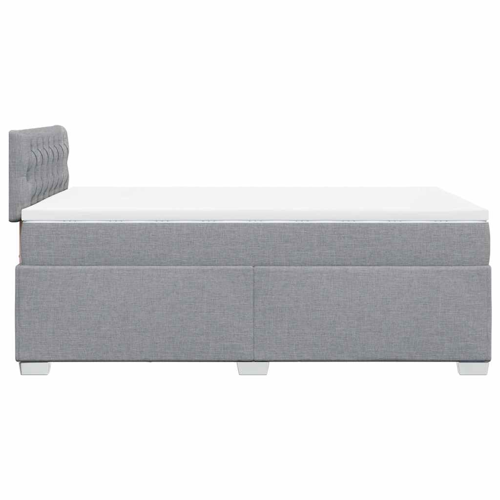 Boxspringbett mit Matratze Hellgrau 120x190 cm Stoff