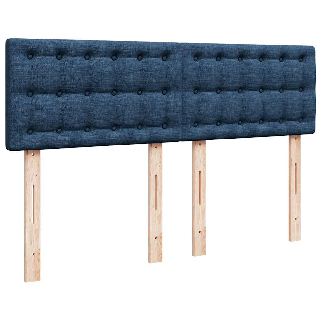 Boxspringbett mit Matratze Blau 140x190 cm Stoff